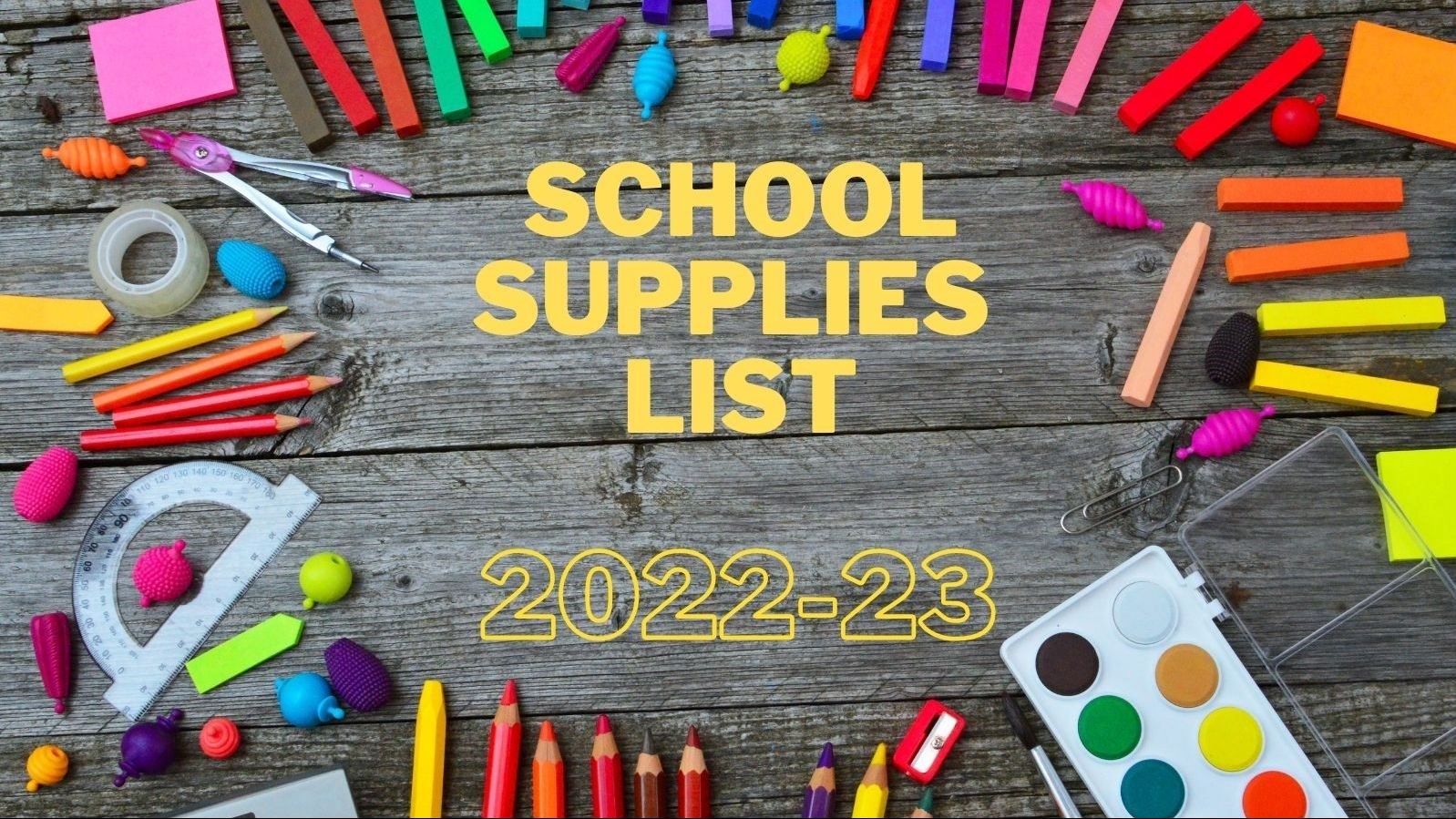  Picture of School Supply List